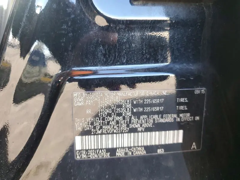 2015 TOYOTA RAV4 XLE  