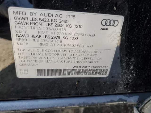 2016 AUDI Q5 PREMIUM PLUS  