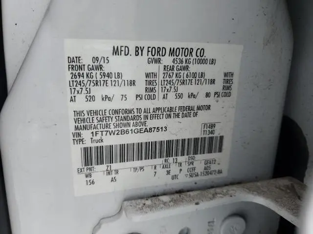 2016 FORD F250 SUPER DUTY  