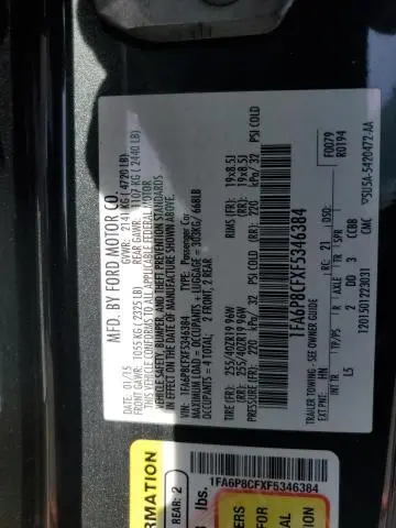 2015 FORD MUSTANG GT