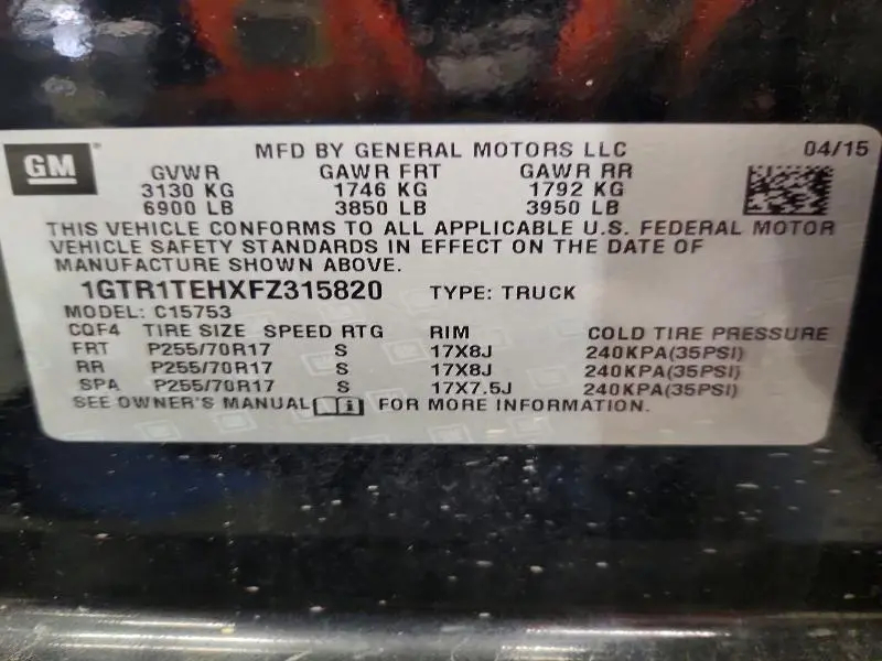 2015 GMC SIERRA C1500  