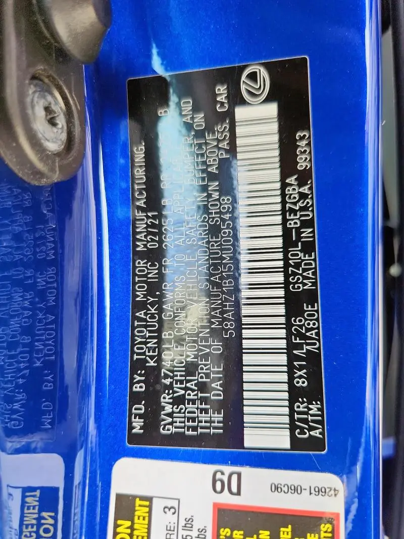 2021 LEXUS ES 350 BASE  