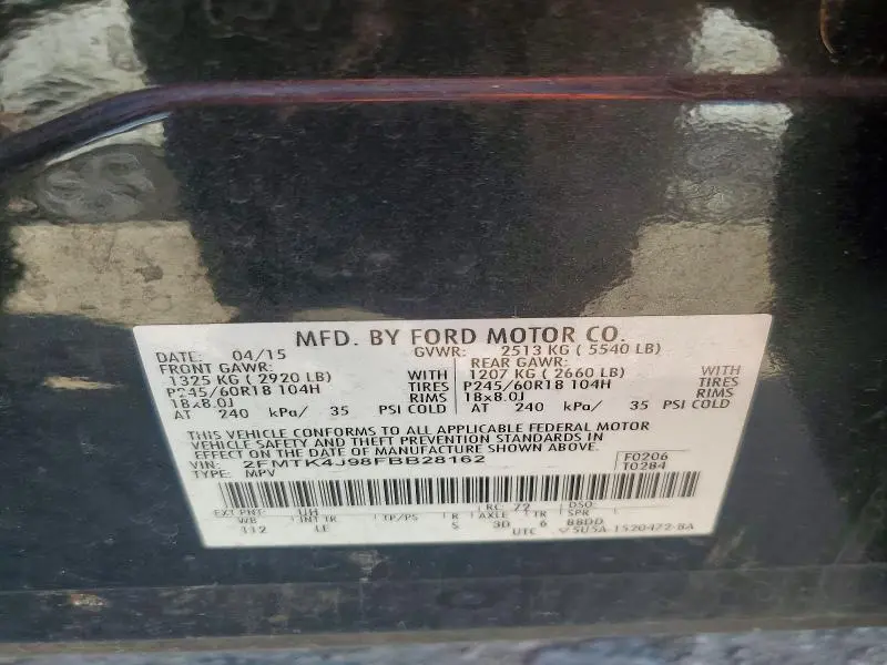 2015 FORD EDGE SEL  