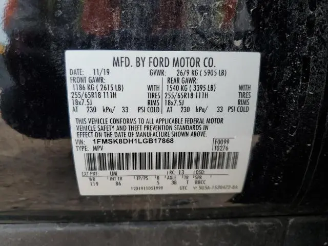 2020 FORD EXPLORER XLT  