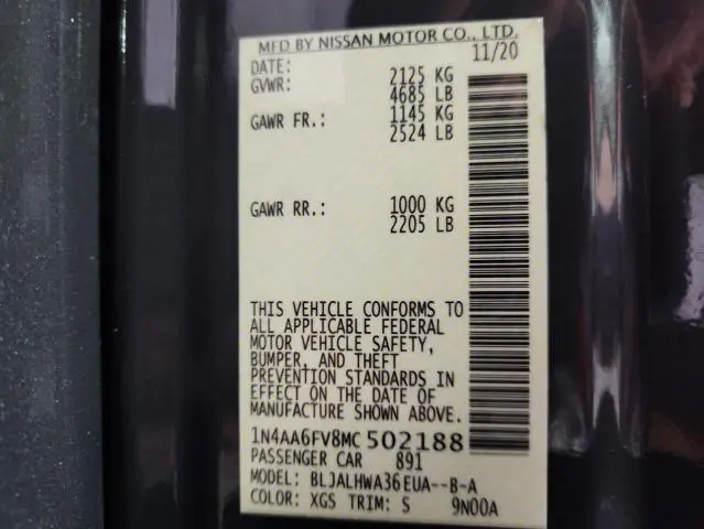 2021 NISSAN MAXIMA PLATINUM  