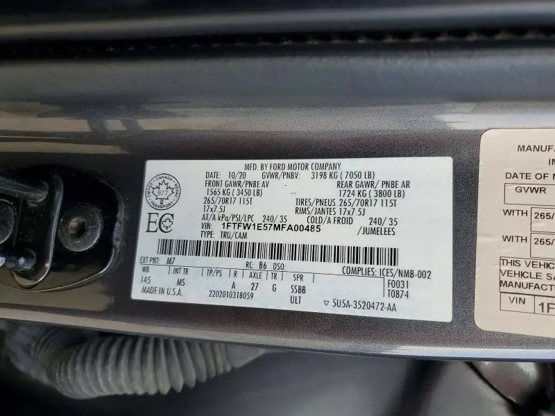 2021 FORD F150 SUPERCREW  