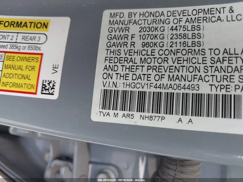 2021 HONDA ACCORD SPORT SPECIAL EDITION
