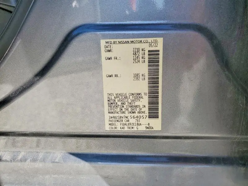 2022 NISSAN LEAF S PLUS  
