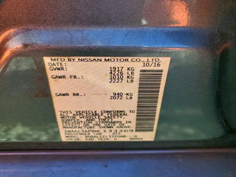 2017 NISSAN ALTIMA 2.5  