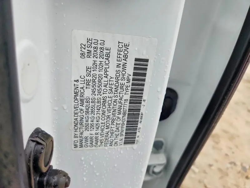 2022 HONDA PILOT SPORT  