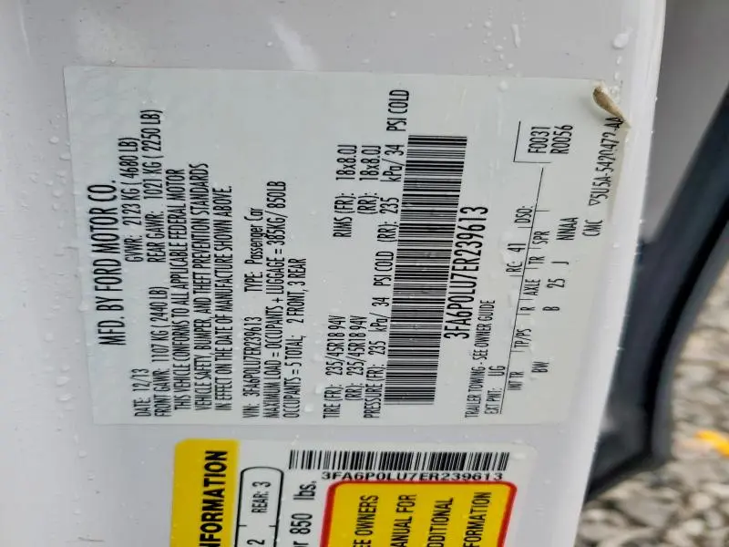 2014 FORD FUSION SE HYBRID  