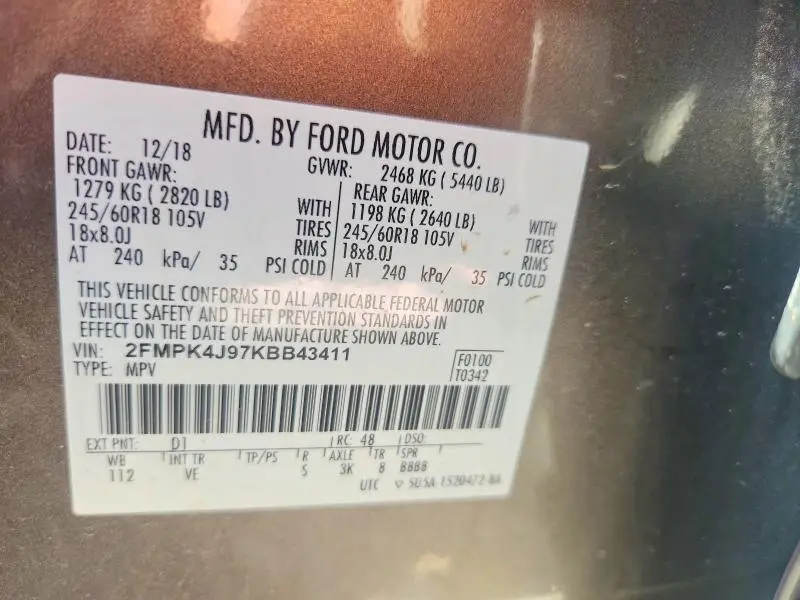 2019 FORD EDGE SEL  