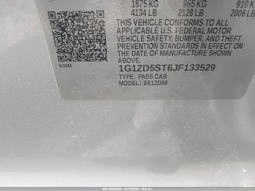 2018 CHEVROLET MALIBU LT