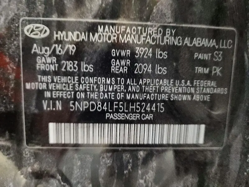 2020 HYUNDAI ELANTRA SEL  
