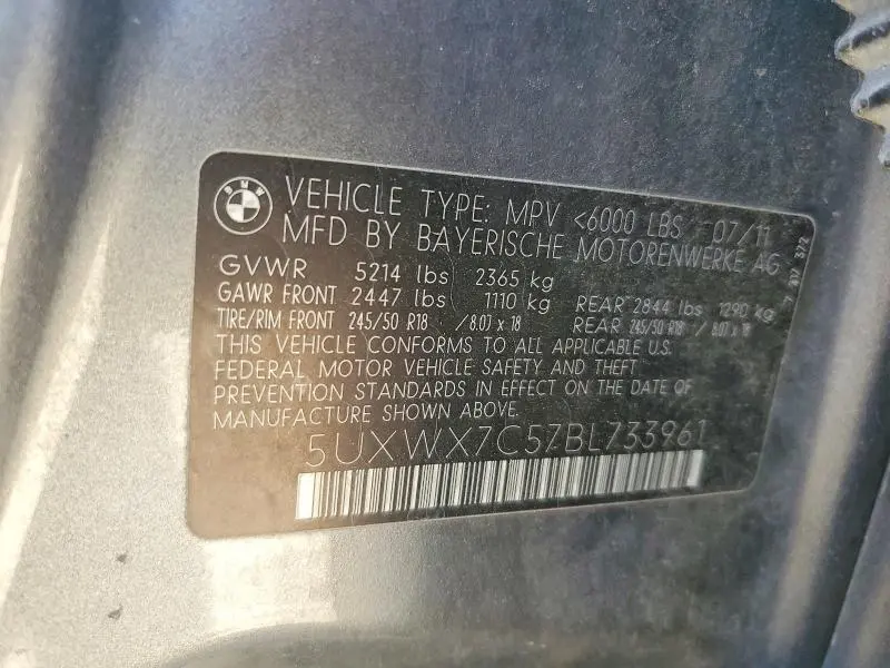 2011 BMW X3 XDRIVE35I  