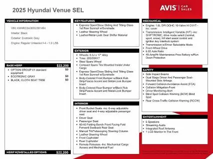 2025 HYUNDAI VENUE SEL  