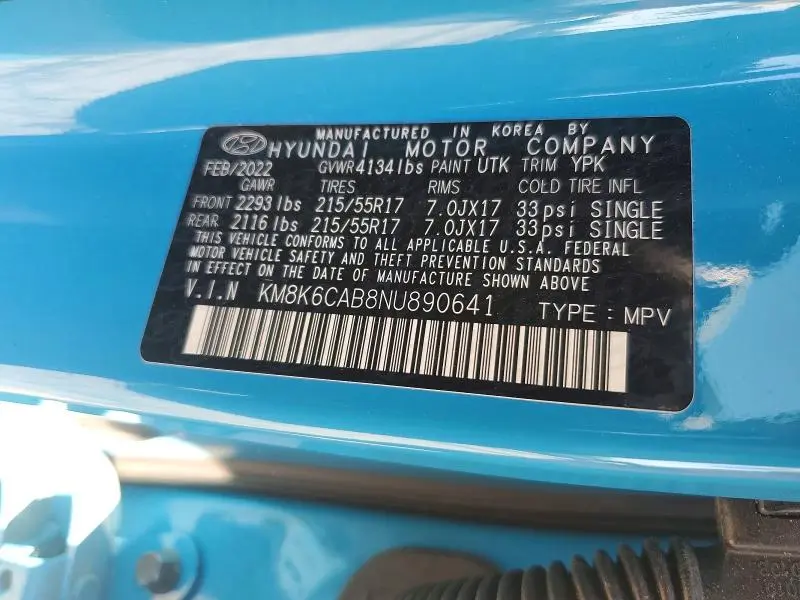 2022 HYUNDAI KONA SEL  