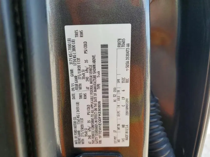 2015 FORD F150 SUPERCREW  