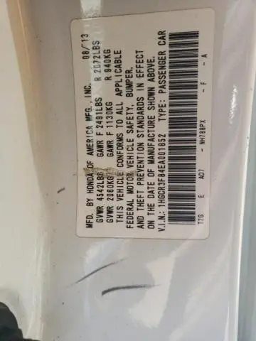 2014 HONDA ACCORD EXL  