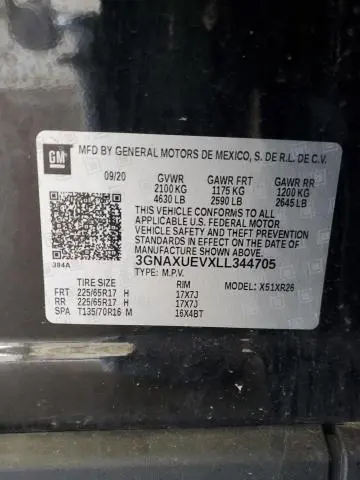2020 CHEVROLET EQUINOX LT  