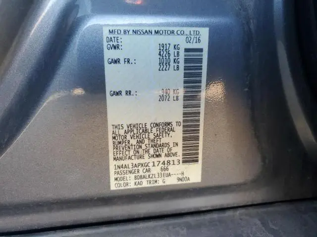 2016 NISSAN ALTIMA 2.5  