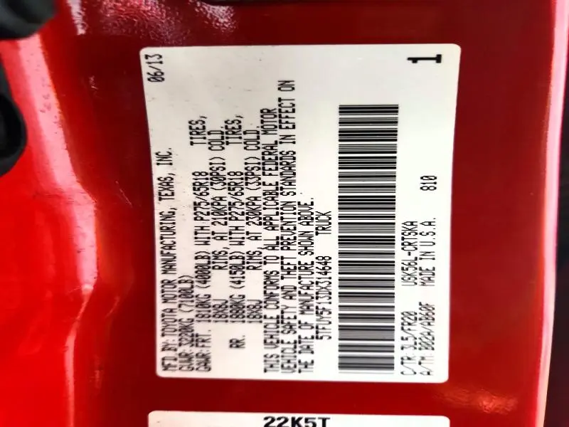 2013 TOYOTA TUNDRA GRADE  