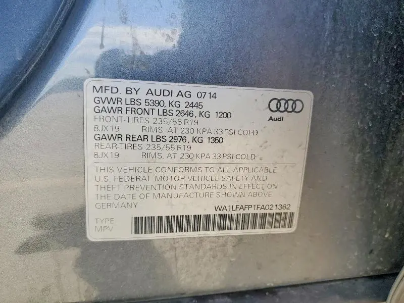 2015 AUDI Q5 PREMIUM PLUS  