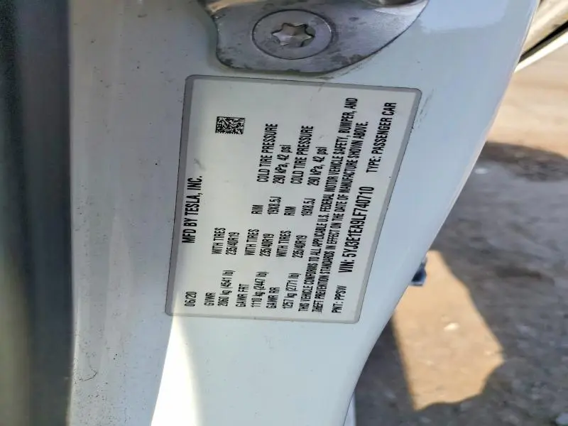 2020 TESLA MODEL 3   
