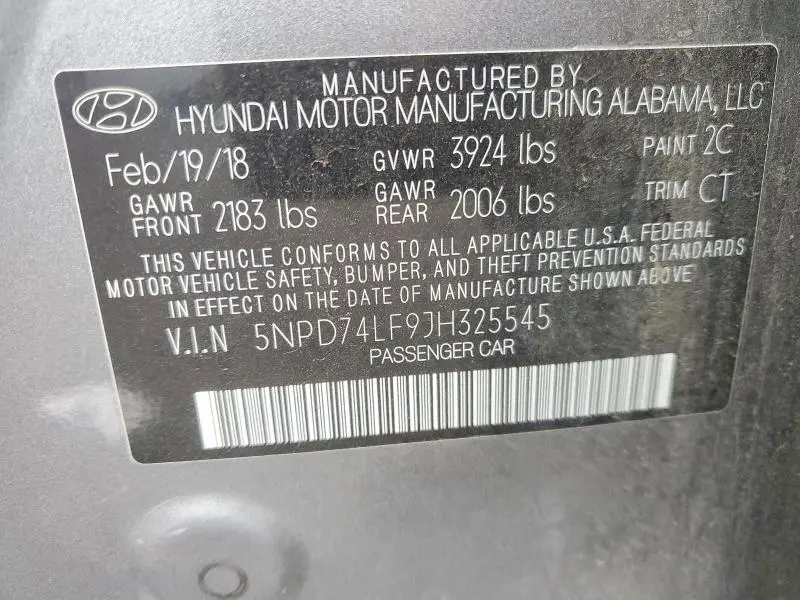 2018 HYUNDAI ELANTRA SE  