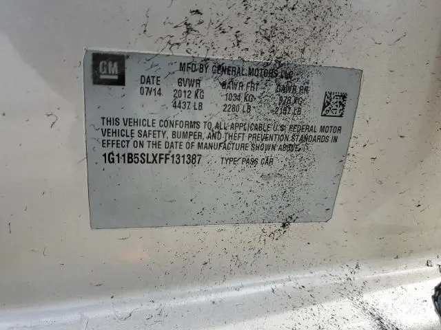 2013 CHEVROLET MALIBU 1LT