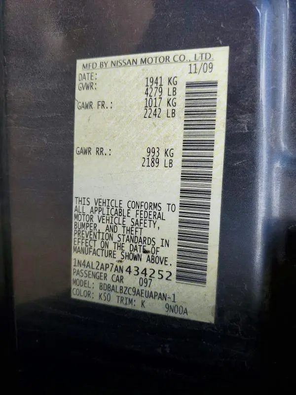 2010 NISSAN ALTIMA 2.5  