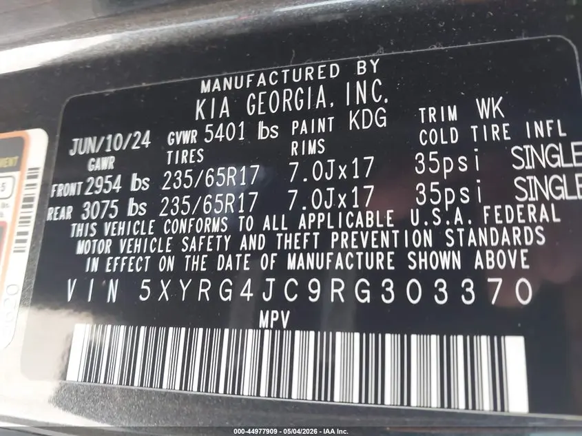 2024 KIA SORENTO LX