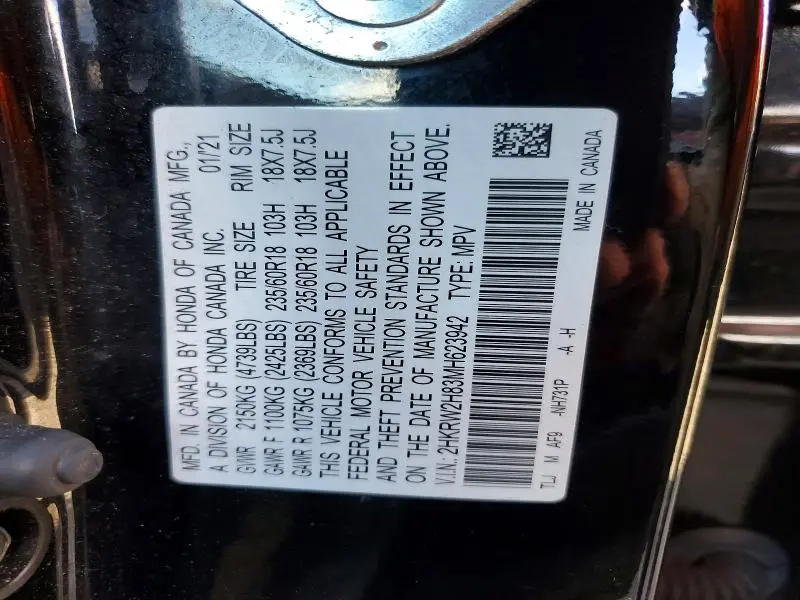 2021 HONDA CR-V EXL  