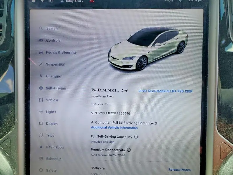 2020 TESLA MODEL S   