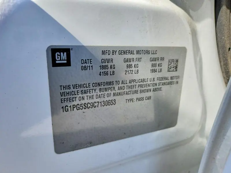 2012 CHEVROLET CRUZE LT  