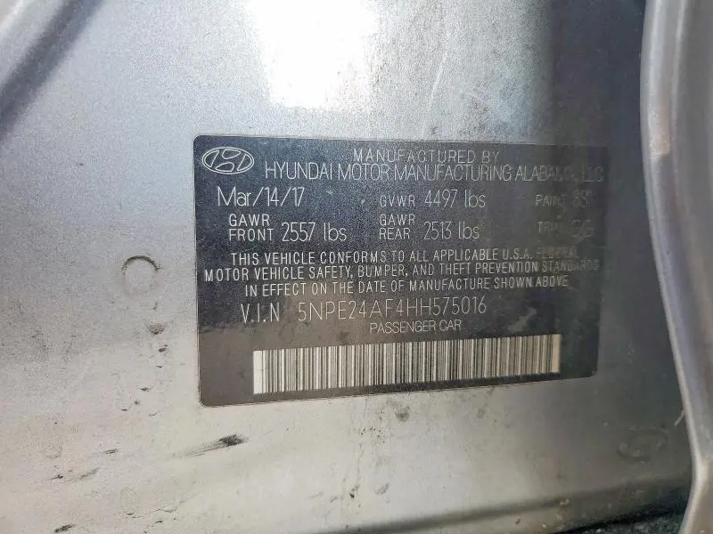 2017 HYUNDAI SONATA SE  