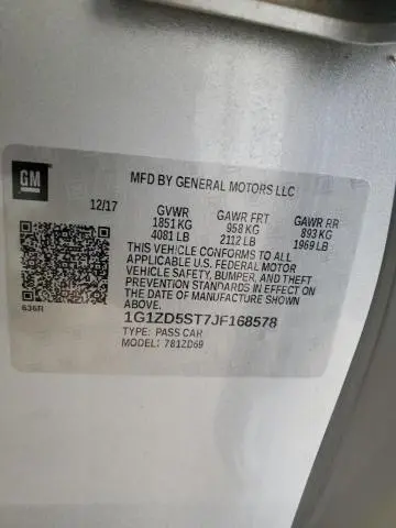 2018 CHEVROLET MALIBU LT  