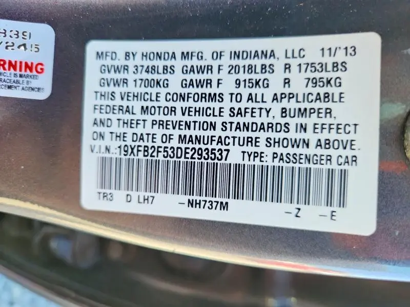 2013 HONDA CIVIC LX  