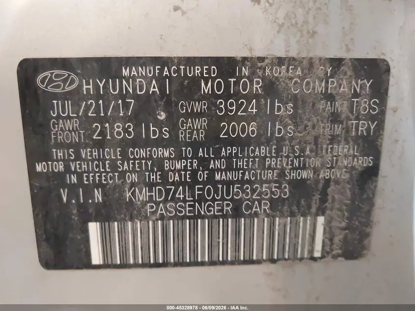 2018 HYUNDAI ELANTRA SE