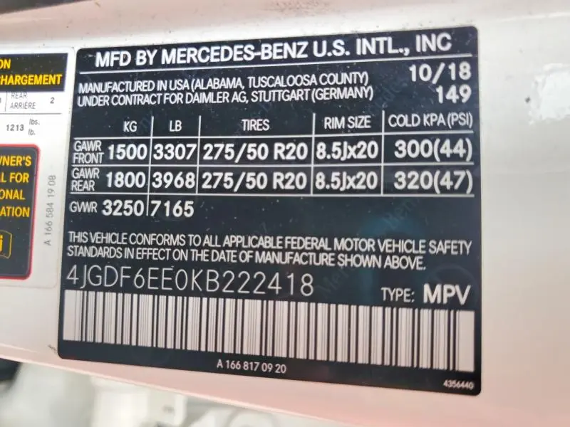 2019 MERCEDES-BENZ GLS 450 4MATIC  