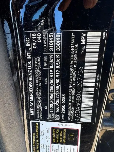 2019 MERCEDES-BENZ GLE 400 4MATIC  