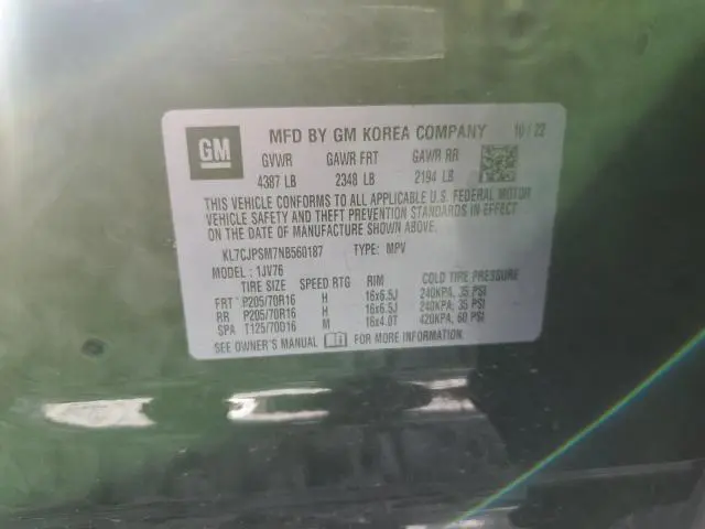 2022 CHEVROLET TRAX 1LT  