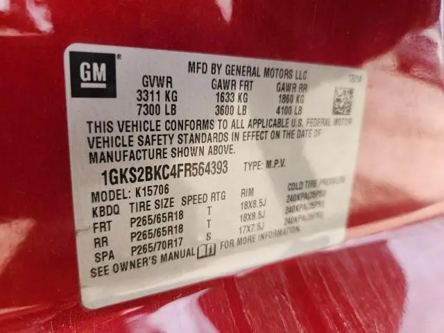 2015 GMC YUKON SLT  