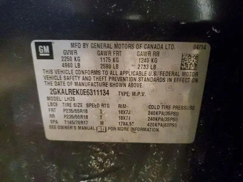 2014 GMC TERRAIN SLE  