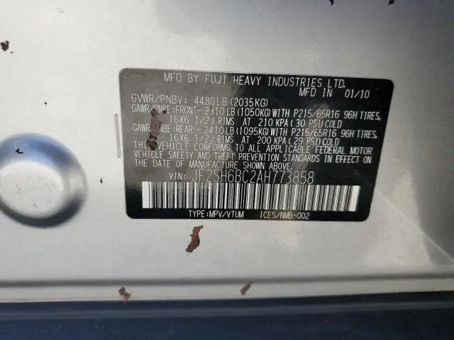 2010 SUBARU FORESTER XS  