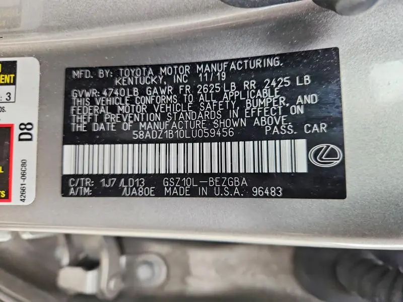 2020 LEXUS ES 350 BASE  
