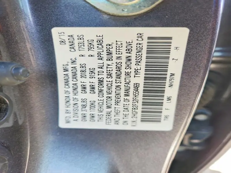 2015 HONDA CIVIC LX  