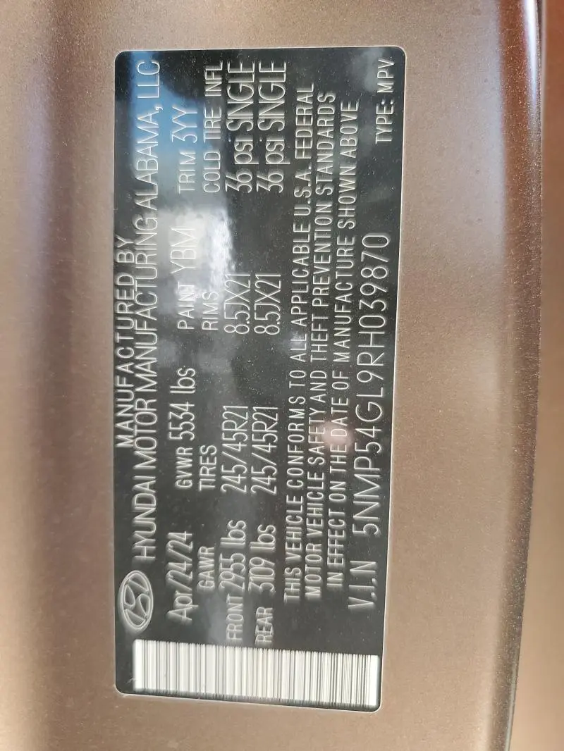 2024 HYUNDAI SANTA FE CALLIGRAPHY  