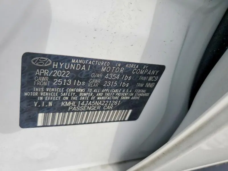 2022 HYUNDAI SONATA SEL  