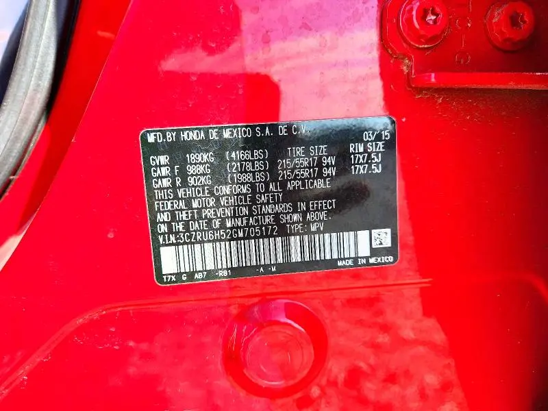 2016 HONDA HR-V EX  